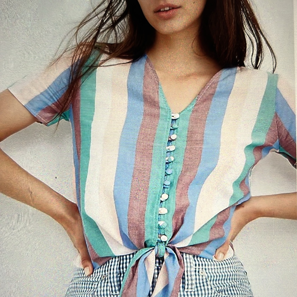 Madewell Novel Striped Coastal Core Prairie Core Cottage Core Shirt